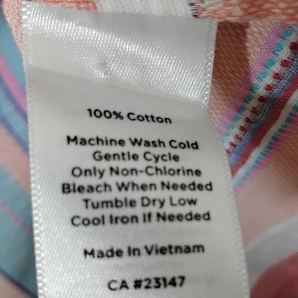 Talbots Petite Small Button Down Shirt 100% Cotton Pink Blue Striped Preppy - Picture 7 of 7